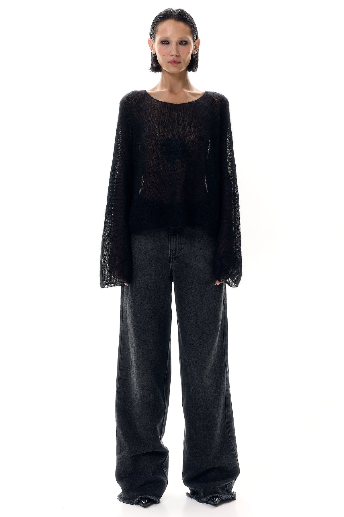 Hand-Knitted Mohair and Silk Sweater