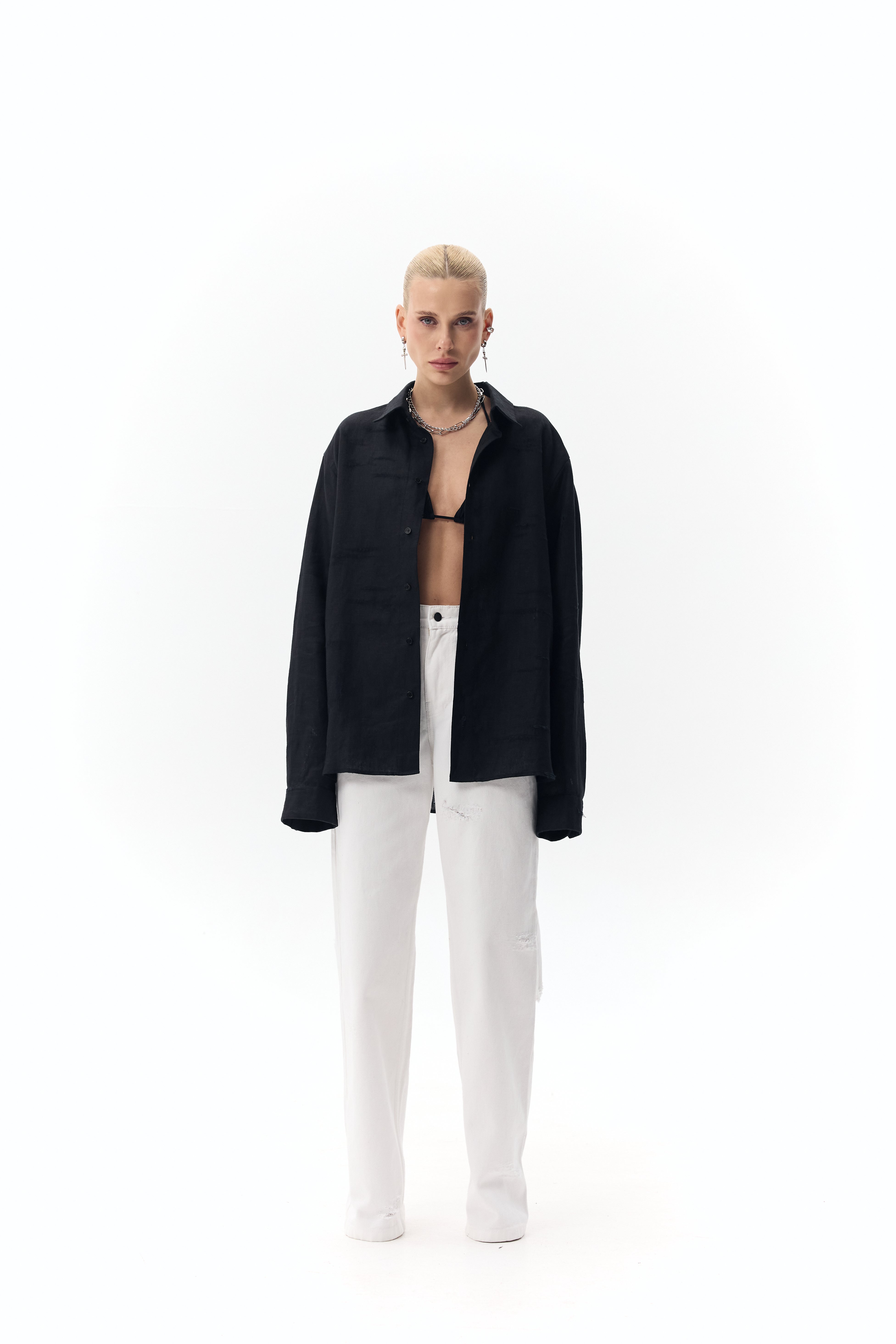 Distressed Linen Shirt