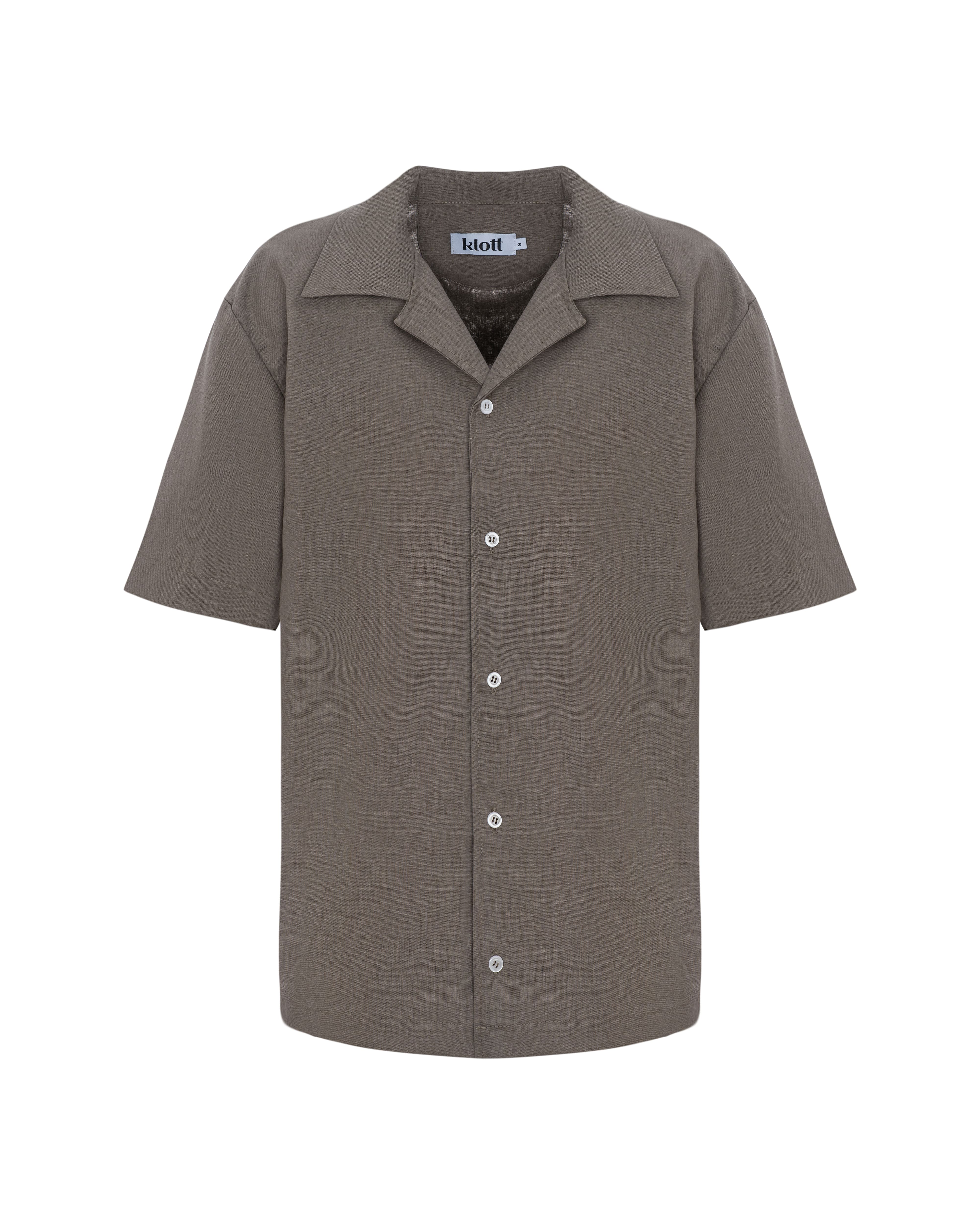 SHORT-SLEEVE LINEN BLEND SHIRT