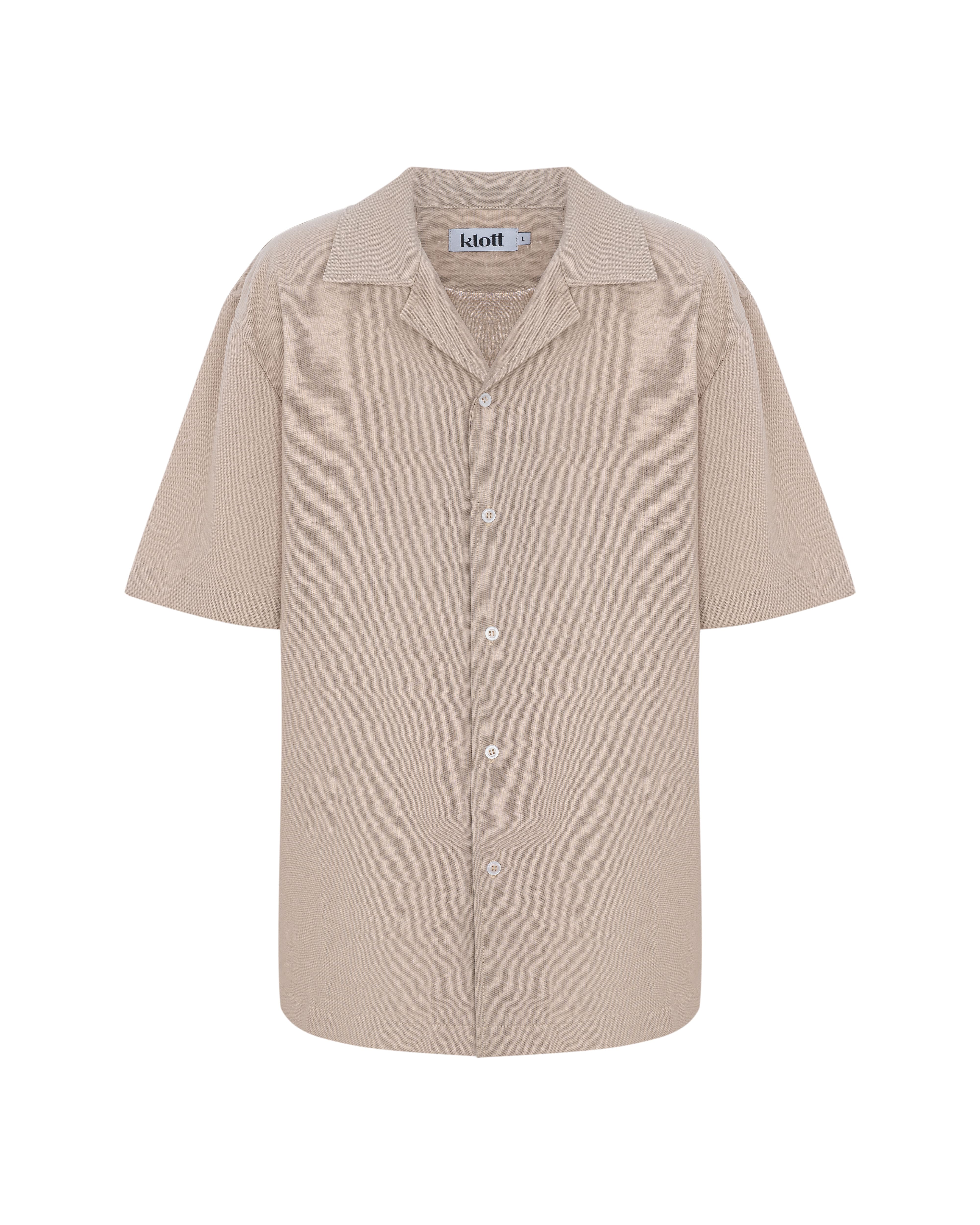 SHORT-SLEEVE LINEN BLEND SHIRT