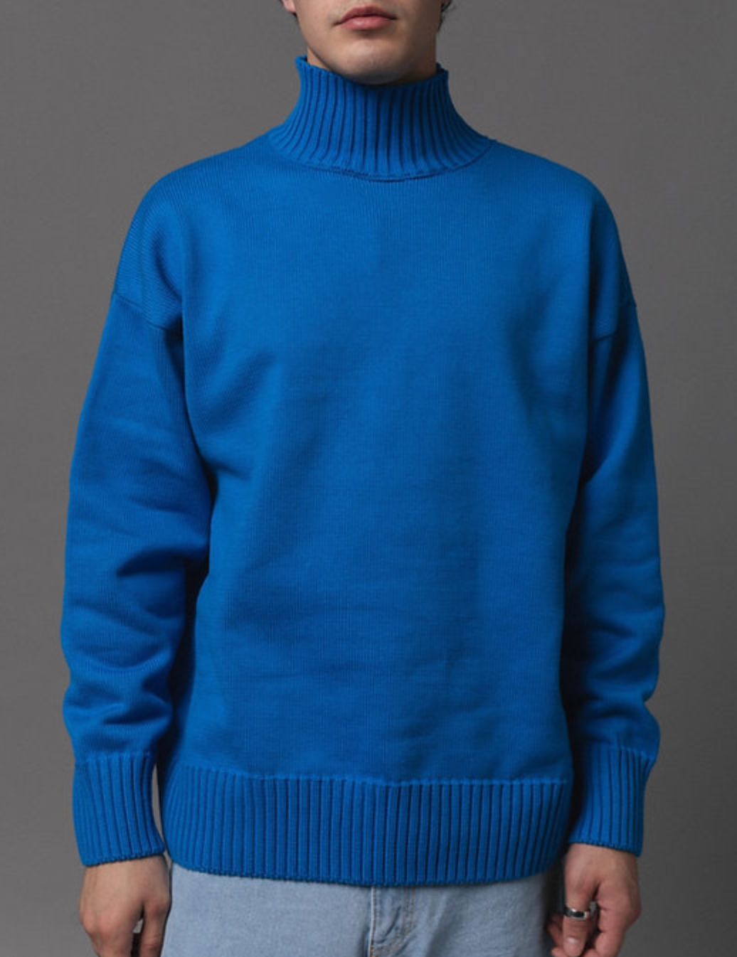 TURTLENECK COTTON BLEND SWEATER