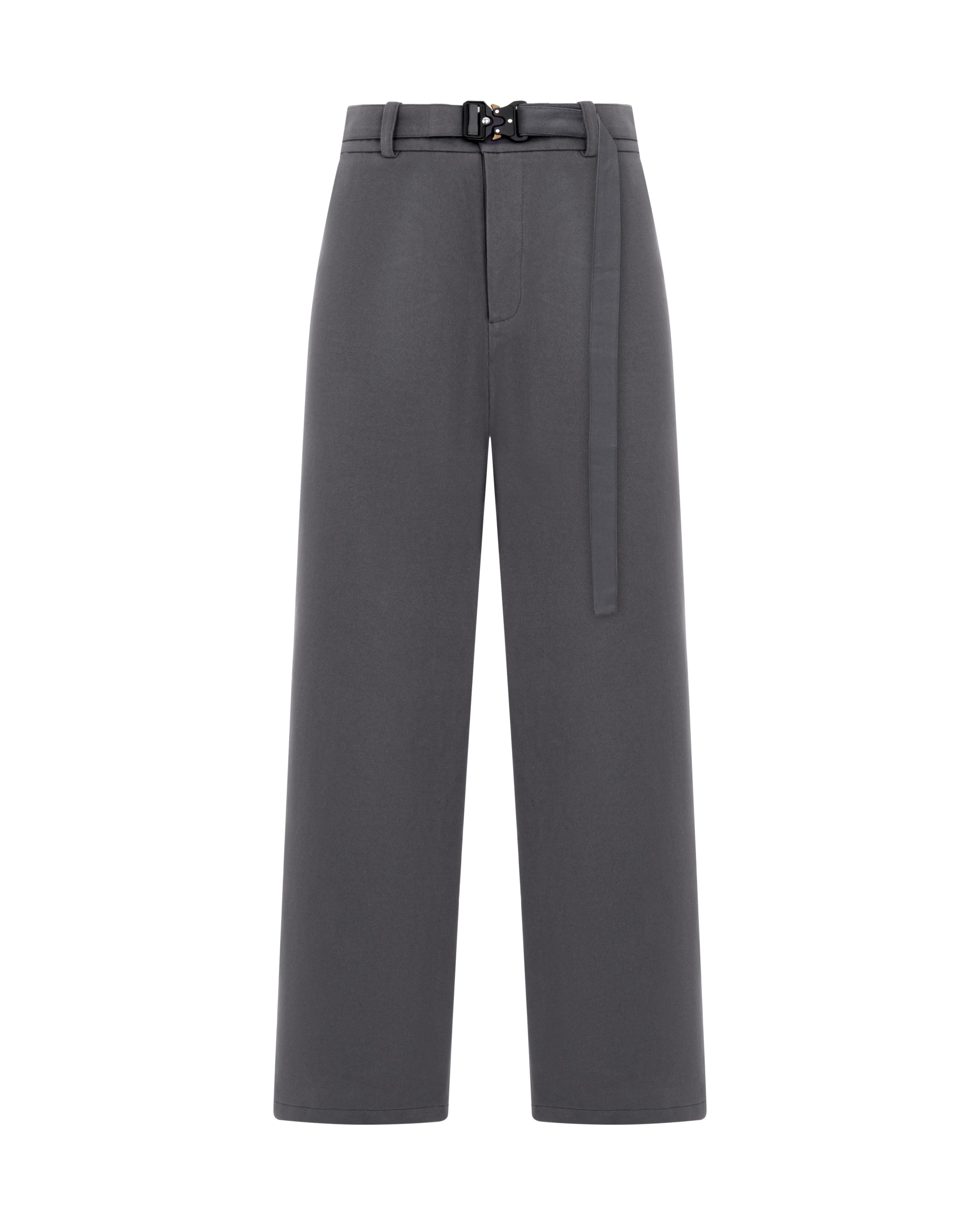 BAGGY FIT COTTON BELTED TROUSERS